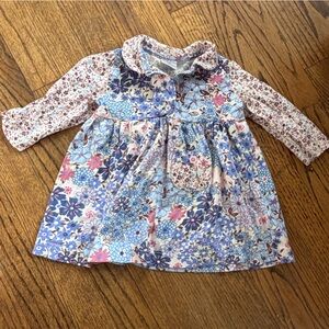 HTF Hanna Andersson Sz 70 floral dress with collar